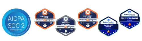 SOC 2 Type II Audit Badge and Better Tracker "Catgeory Leader" and "Fastest Growing" Badges from 2025-2026